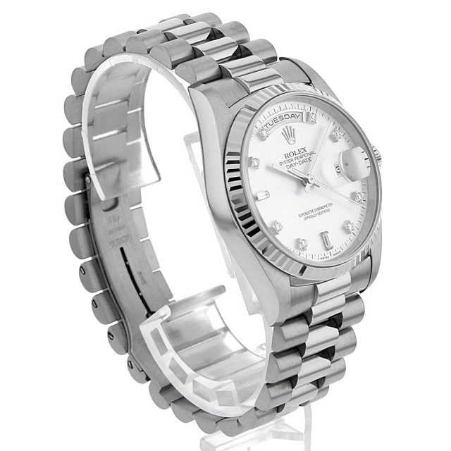 18239A シルバー ROLEX（ロレックス）デイデイト 8Pダイヤ 2Pバゲット