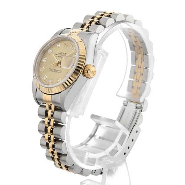 ROLEX ロレックスデイトジャスト10Pダイヤ69173 69173G シャンパン ROLEX（ロレックス）デイトジャスト 10Pダイヤ 中古