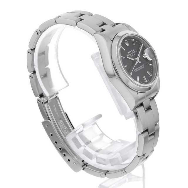 ロレックス オイスターパーペチュアル デイト 79160 ブラック バー K番 レディース 中古 腕時計 79160 ブラック ROLEX（ロレックス）オイスターパーペチュアル デイト