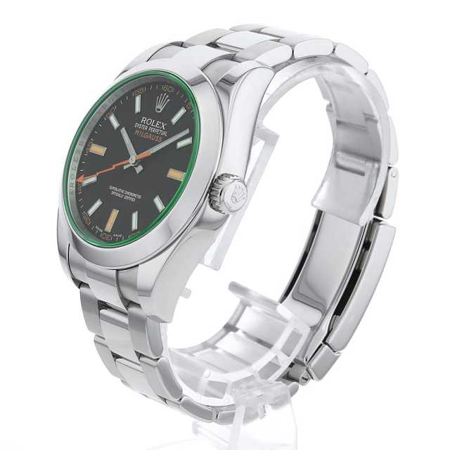 116400GV ブラック ROLEX（ロレックス）ミルガウス グリーンガラス