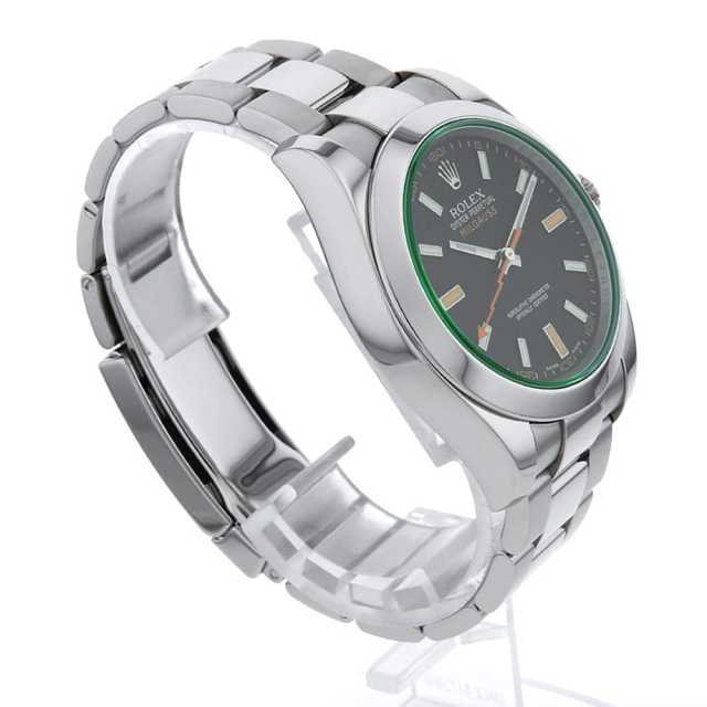 116400GV ブラック ROLEX（ロレックス）ミルガウス グリーンガラス