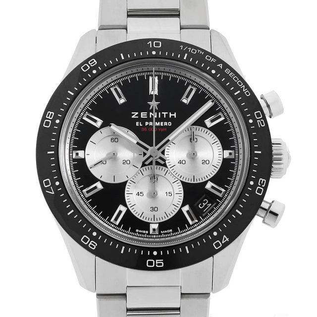 03.3101.3600/21.M3100 ブラック ZENITH（ゼニス）クロノマスター  
