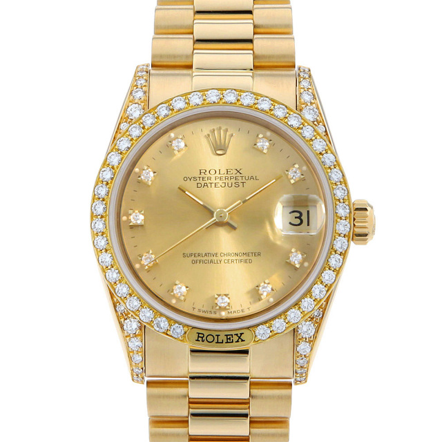 68158G シャンパン ROLEX（ロレックス）デイトジャスト ベゼルラグ  