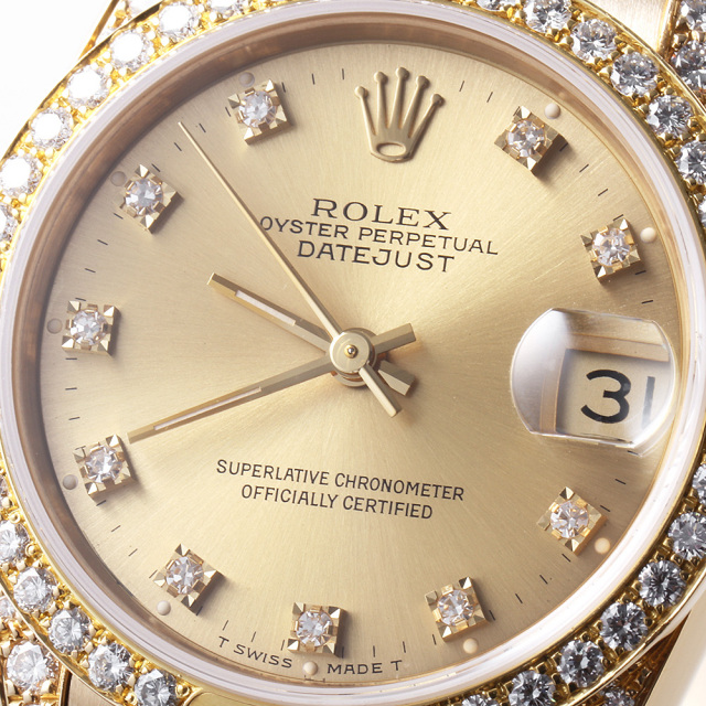 68158G シャンパン ROLEX（ロレックス）デイトジャスト ベゼルラグ  