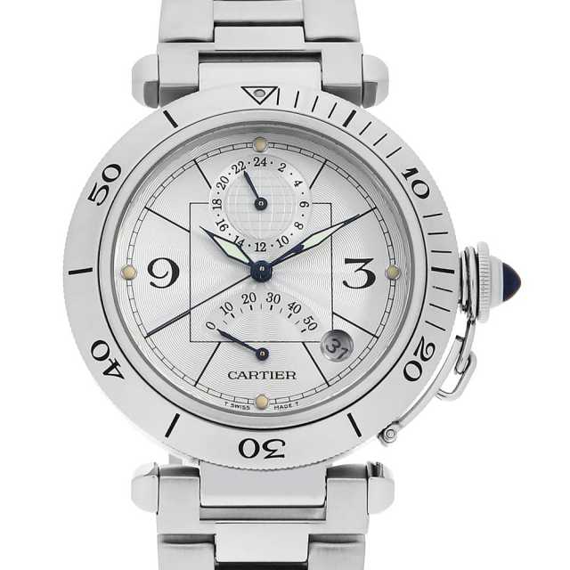 W31037H3 シルバー Cartier（カルティエ）パシャ パワーリザーブGMT