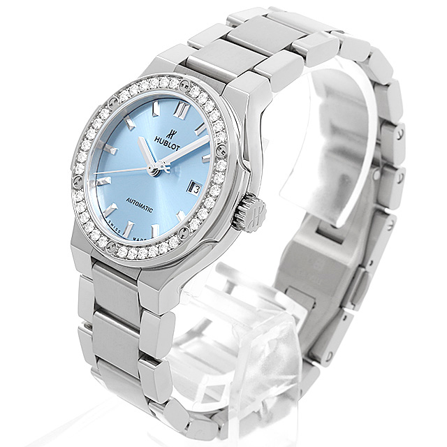 クラシックフュージョン チタニウム ライトブルー ダイヤモンド ブレスレット 585.NX.891L.NX.1204 サブ画像１