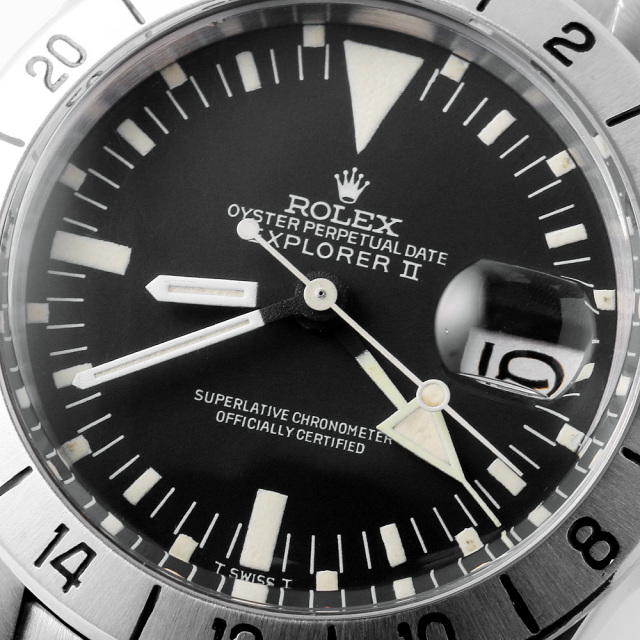 ロレックス エクスプローラーII 1655 ブラック アルビノ マーク2ダイアル マーク2ベゼル ハック有 37番 アンティーク メンズΩ