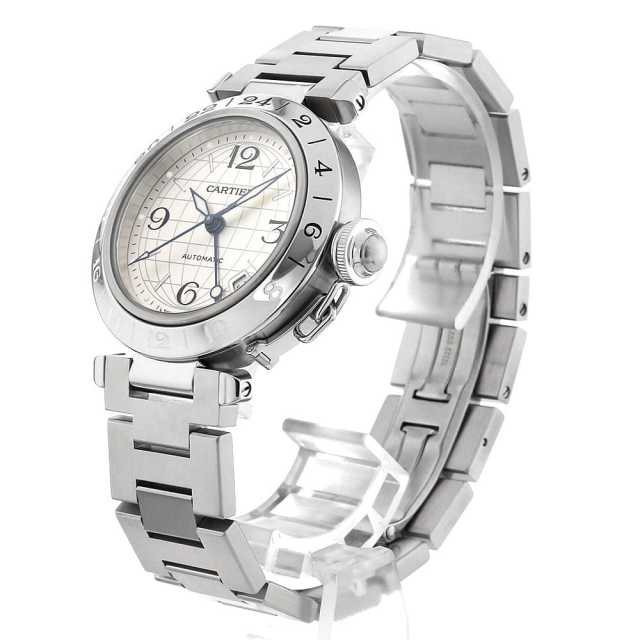 W31078M7 シルバー Cartier（カルティエ）パシャC GMT メリディアン  