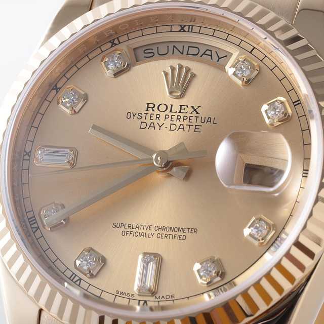 118238A シャンパン ROLEX（ロレックス）デイデイト 8Pダイヤ 2P