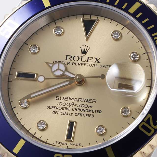 16613SG シャンパン ROLEX（ロレックス）サブマリーナ デイト 8Pダイヤ