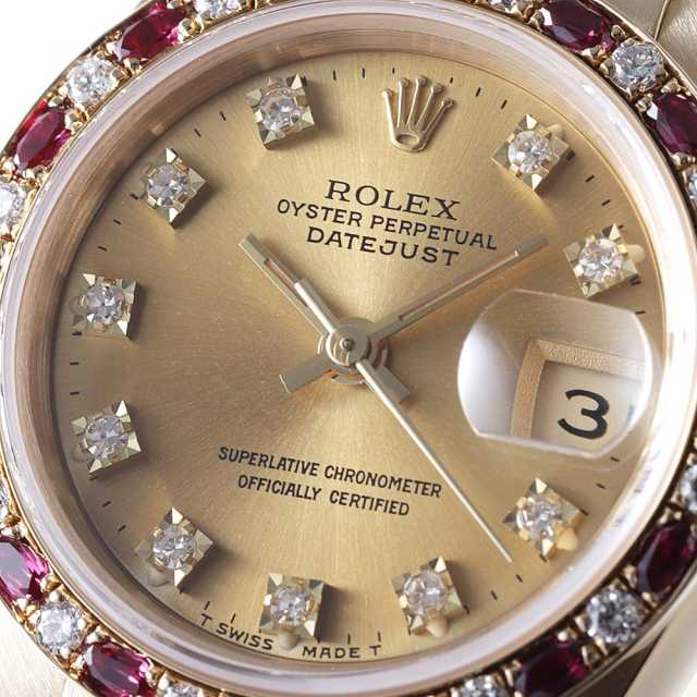 69198G シャンパン ROLEX（ロレックス）デイトジャスト ベゼルダイヤ