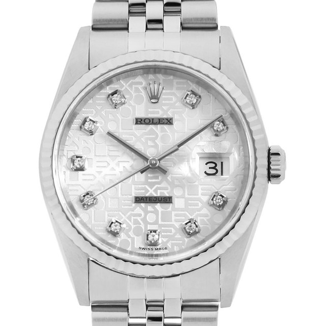 16234G シルバー ROLEX（ロレックス）デイトジャスト 10Pダイヤ 中古 
