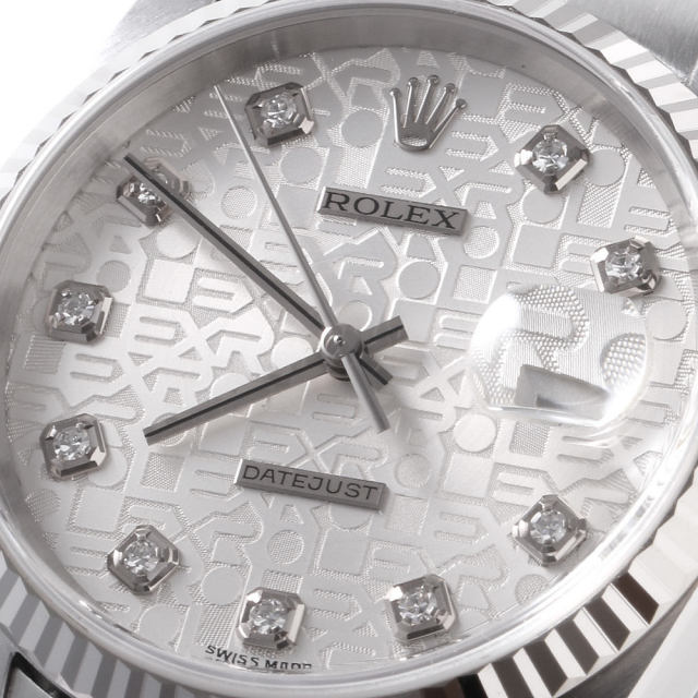 16234G シルバー ROLEX（ロレックス）デイトジャスト 10Pダイヤ 中古 