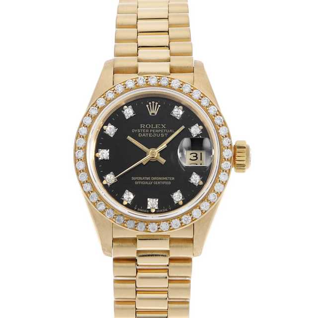 69138G ブラック ROLEX（ロレックス）デイトジャスト ベゼルダイヤ 10P  