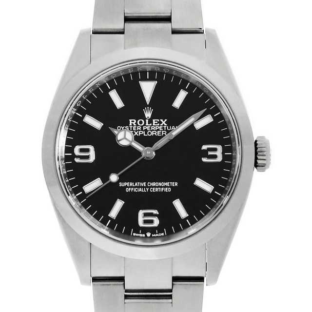 Nの筋書き✖️2枚 124270 ブラック ROLEX（ロレックス）エクスプローラー36 中古