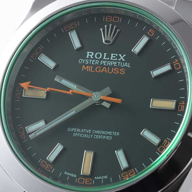 116400GV ブラック ROLEX（ロレックス）ミルガウス グリーンガラス  