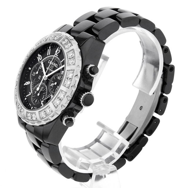 H1178 ブラック CHANEL（シャネル）J12 黒セラミック クロノグラフ  