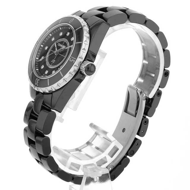 H1625 ブラック CHANEL（シャネル）J12 黒セラミック 12Pダイヤ 中古 