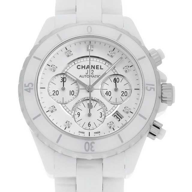 H9 レアアングラ 新品未開封 WORLD REKOWN H2009 ホワイト CHANEL（シャネル）J12 クロノグラフ 9Pダイヤ