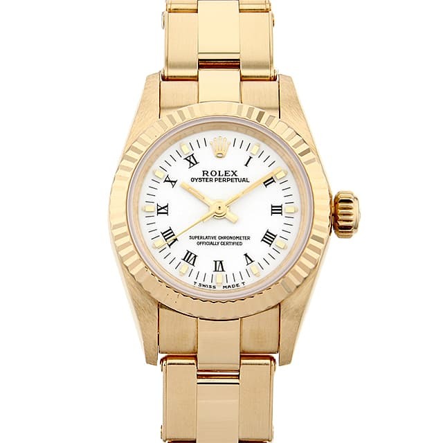 Inte　8点 ホワイト/センターローマ/3列/オイスターブレス 67198 ROLEX