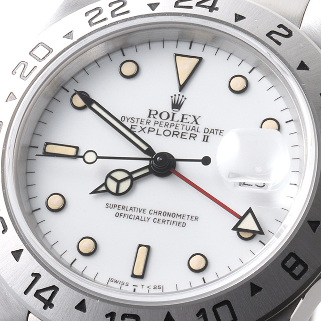 ロレックス エクスプローラー 16570 ホワイト L番 L番 中古 メンズΩ ロレックス エクスプローラー L番 仕上げでは取り切れない傷が残ります 目立つ傷は見受けられません