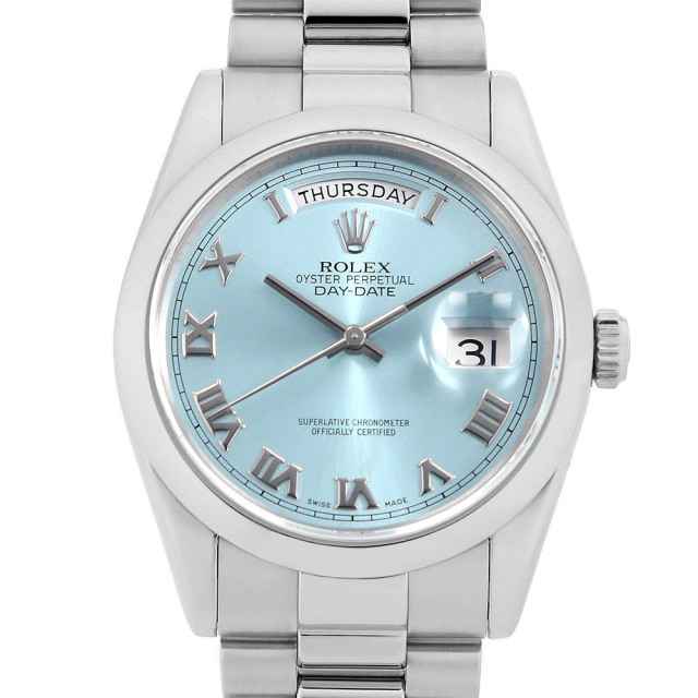 海外最新 118206 中古 ROLEX（ロレックス）デイデイト アイスブルー 時計