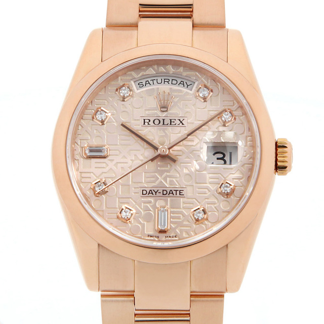 118205A ピンク ROLEX（ロレックス）デイデイト 8Pラウンド 2Pバゲット