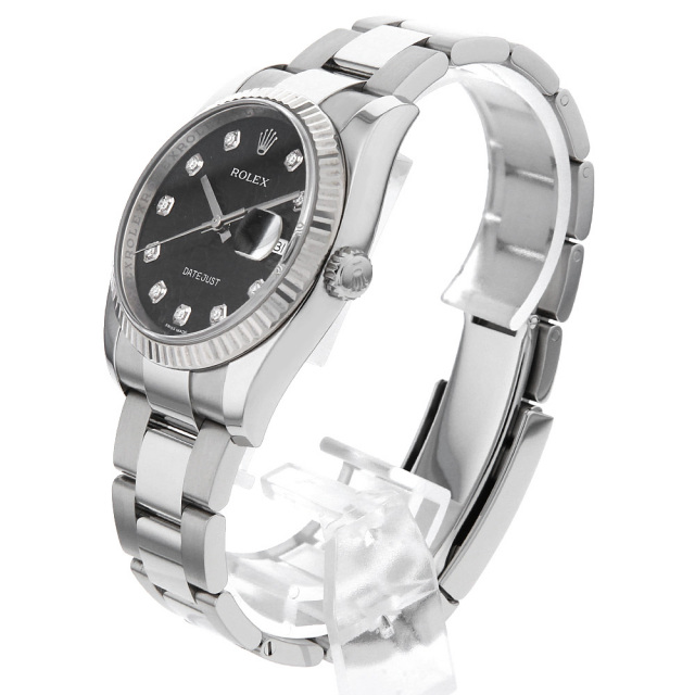 116234G ブラック ROLEX（ロレックス）デイトジャスト 10Pダイヤ 中古  