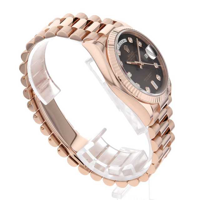 128235A ブラウン ROLEX（ロレックス）デイデイト36 8Pダイヤ 2P
