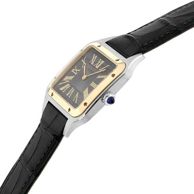 Cartier サントスデュモン 時計　ダークグレー　純正レザーベルト Cartier - カルティエ Cartier サントス デュモン SM WJSA0017