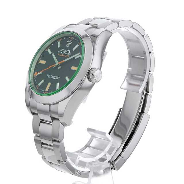 116400GV ブラック ROLEX（ロレックス）ミルガウス グリーンガラス