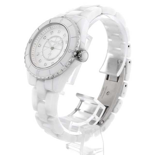 H5704 ホワイトシェル CHANEL（シャネル）J12 白セラミック 12Pダイヤ