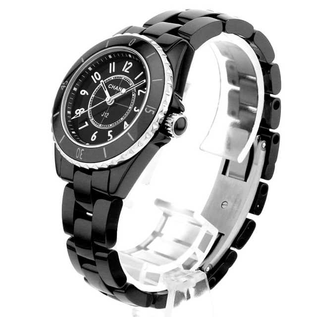 ささ　CHANEL J12 黒 セラミック 時計 ブラック 付属品あり 新品)CHANEL シャネル J12 ブラックセラミック 33mm H5701（商品ID