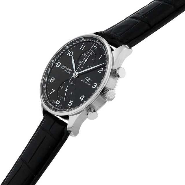 最終値下げ　銀座RASIN IWC ポルトギーゼ用 クロコダイルベルト　ブラック IWPGAB2018 RASINオリジナル IWC ポルトギーゼ 尾錠用革ベルト