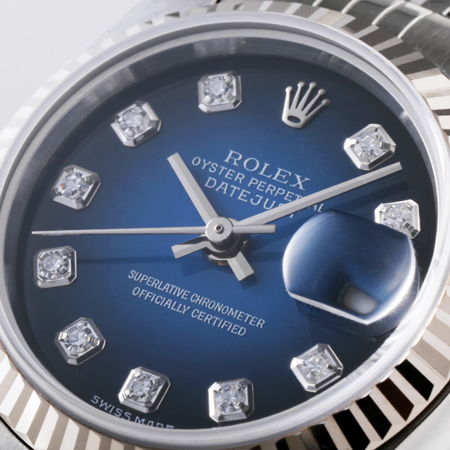 79174G ブルー ROLEX（ロレックス）デイトジャスト 10Pダイヤ