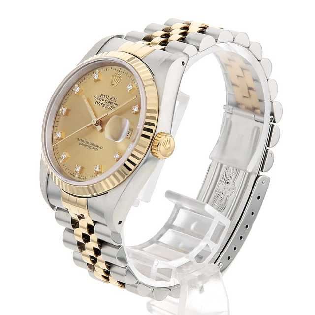 ロレックス　レディース　デイトジャスト　シャンパンゴールド　文字盤　10Pダイヤ ROLEX 【新品同様】ロレックス デイトジャスト 26 10Pダイヤ