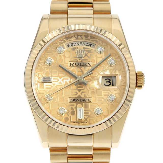 118238A シャンパン ROLEX（ロレックス）デイデイト 8Pラウンド 2P  