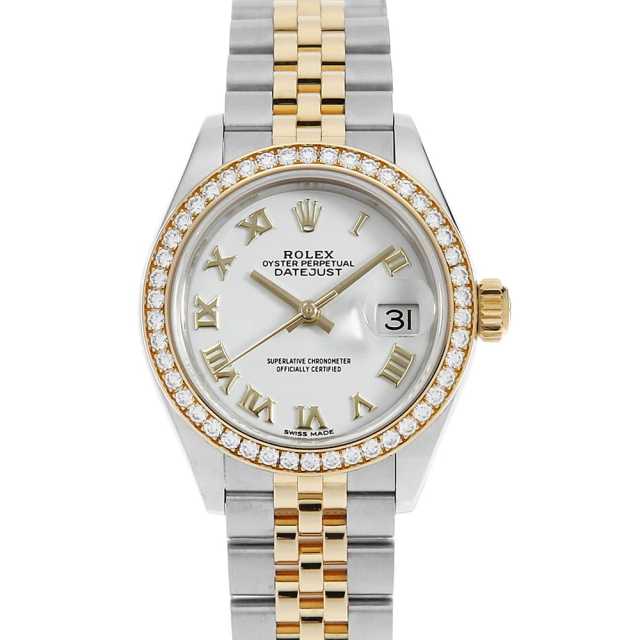 279383RBR ホワイト ROLEX（ロレックス）デイトジャスト ベゼル