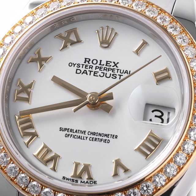 279383RBR ホワイト ROLEX（ロレックス）デイトジャスト ベゼル