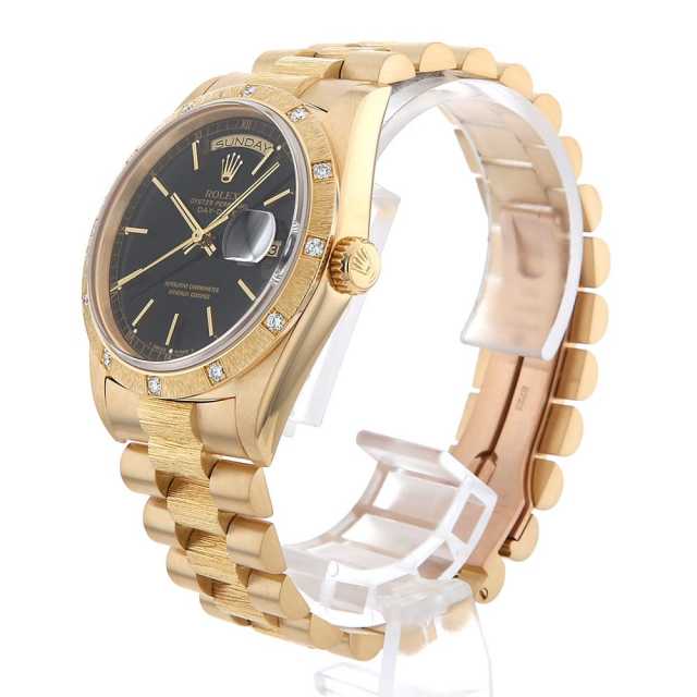 18308 ブラック ROLEX（ロレックス）デイデイト バーク ベゼル12P