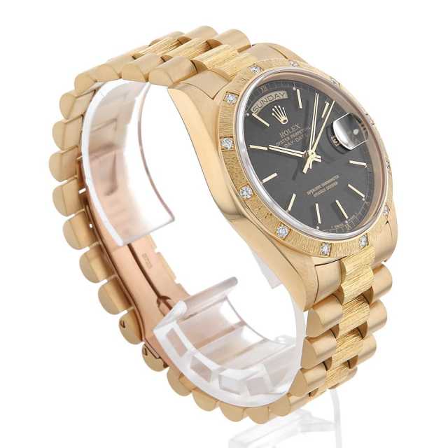 18308 ブラック ROLEX（ロレックス）デイデイト バーク ベゼル12P