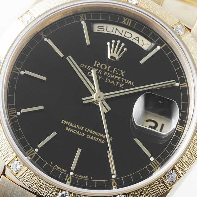 18308 ブラック ROLEX（ロレックス）デイデイト バーク ベゼル12P