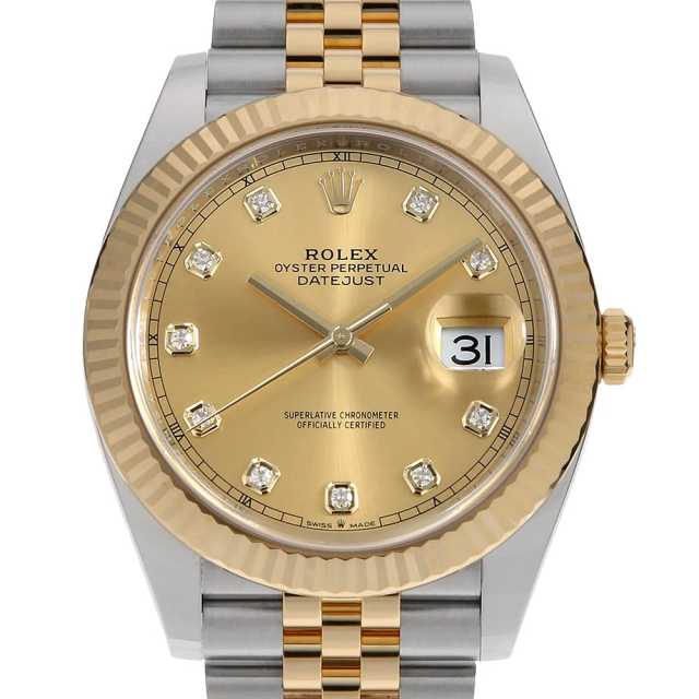 126333G シャンパン ROLEX（ロレックス）デイトジャスト41 10Pダイヤ