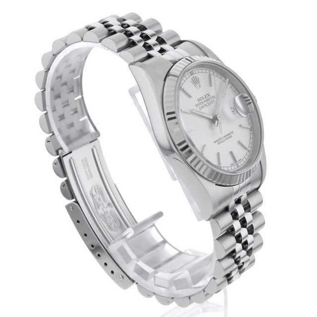 美品 ROLEX ロレックス デイトジャスト 16234 シルバー W番 OH済 中古)ROLEX ロレックス デイトジャスト 16234 シルバー タペストリー