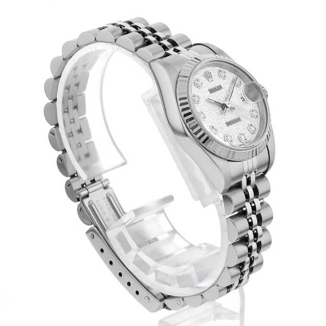 ロレックス デイトジャスト 10Pダイヤ 69174G シルバー X番 レディース 中古 腕時計 69174G シルバー ROLEX（ロレックス）デイトジャスト 10Pダイヤ 中古