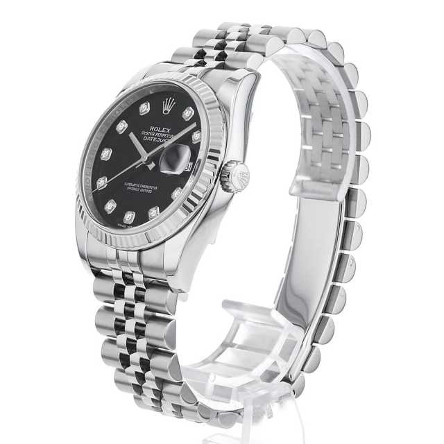 116234G ブラック ROLEX（ロレックス）デイトジャスト 10Pダイヤ 中古