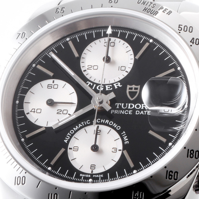 79280P ブラック×シルバー TUDOR（チューダー）クロノタイム
