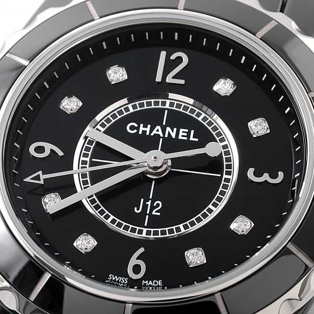 H1625 ブラック CHANEL（シャネル）J12 黒セラミック 12Pダイヤ