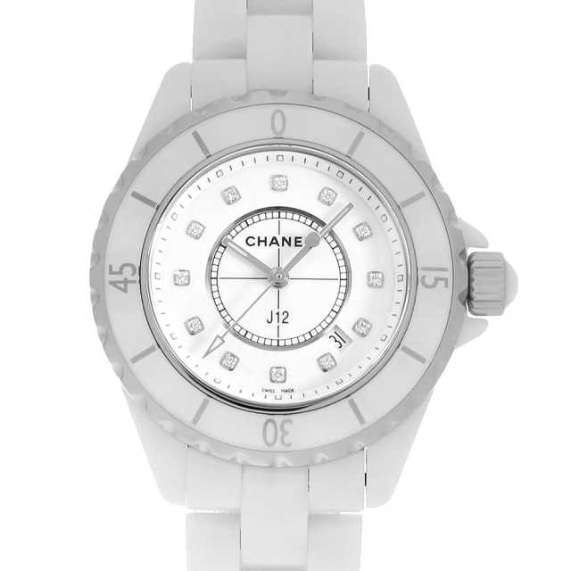CHANEL 時計 J12 H1628 余りコマ H1628 ホワイト CHANEL(シャネル)J12 白セラミック 12Pダイヤ