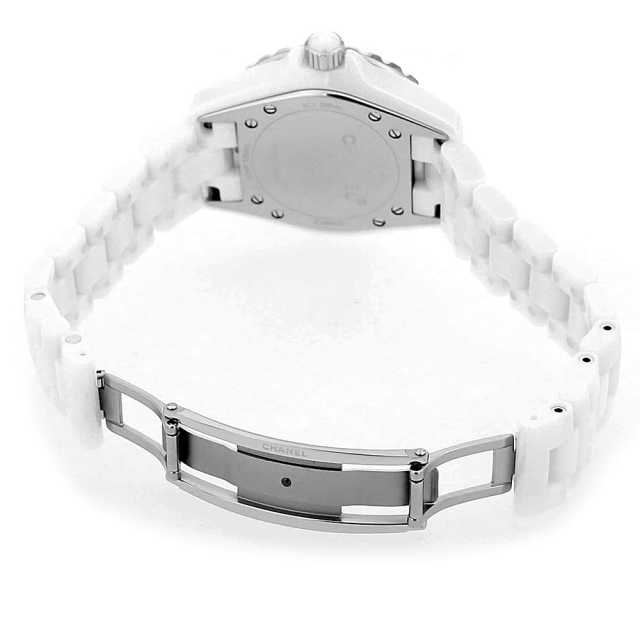 H2422 ホワイトシェル CHANEL（シャネル）J12 ホワイト 8Pダイヤ 中古  